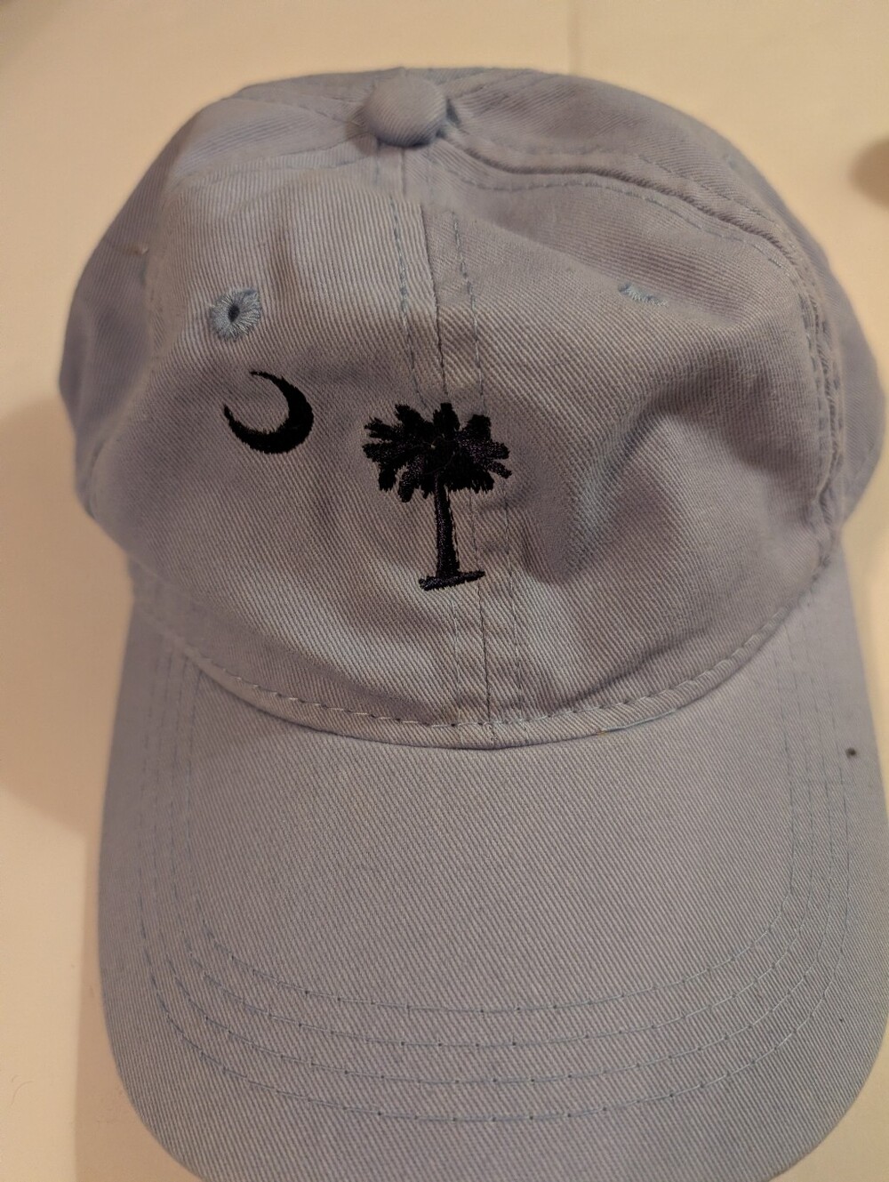 Palmetto Gear Light Blue Baseball Cap with Palm Tree Embroidery Adjustable